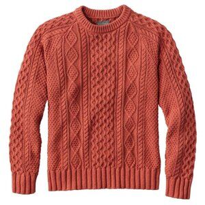 Men's Signature Cotton Fisherman Sweater, Crewneck in PINK